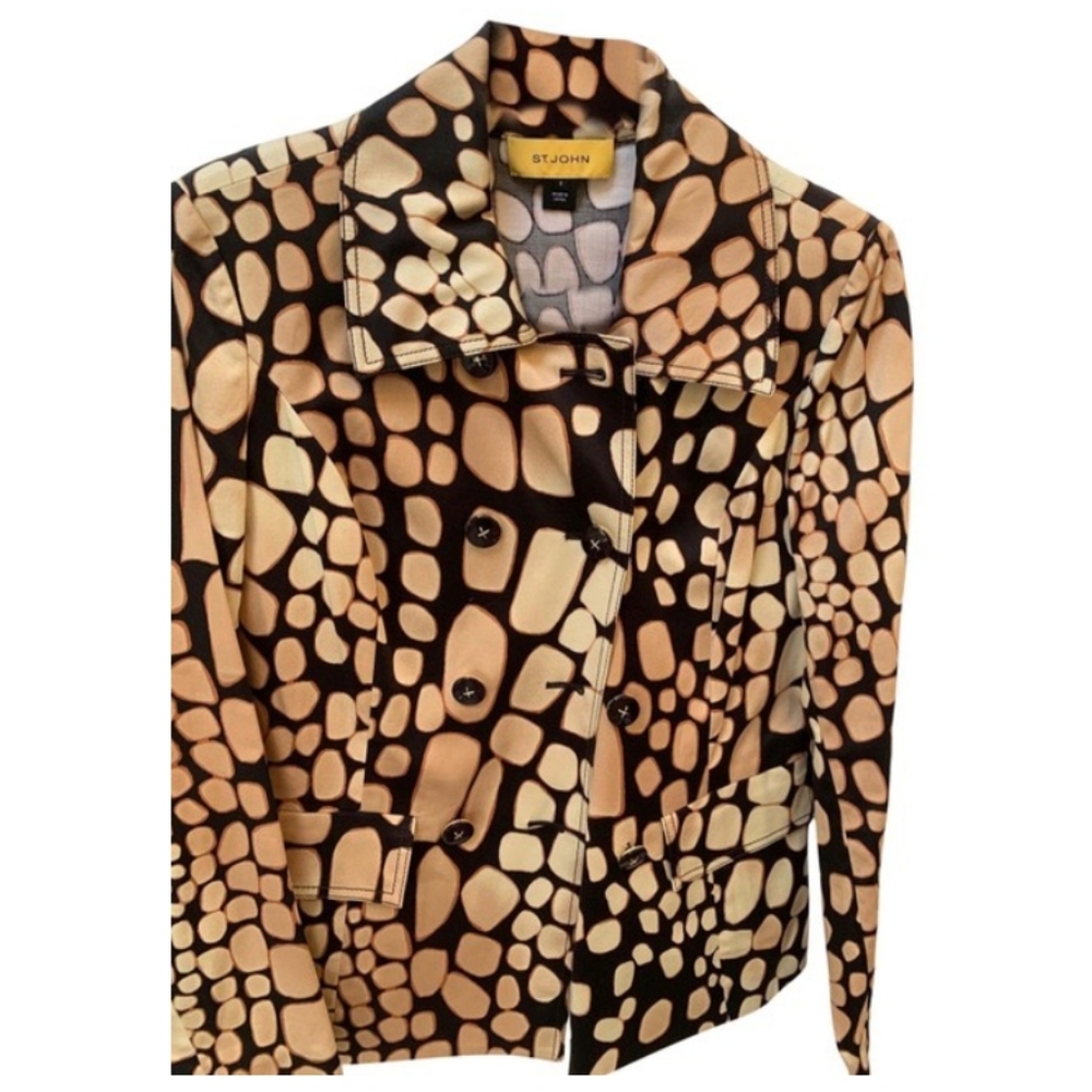 St John Giraffe Print Double Breasted Jacket - Picture 7 of 9